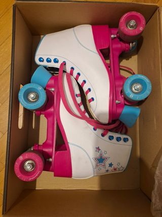 Patines Artísticos Blancos y Rosas