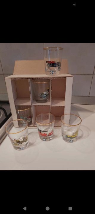 Set 6 Bicchieri Vintage Auto D'epoca