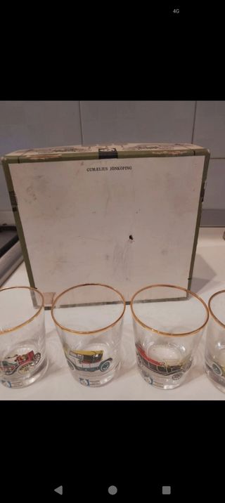 Set 6 Bicchieri Vintage Auto D'epoca