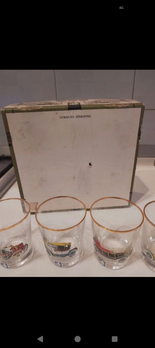 Set 6 Bicchieri Vintage Auto D'epoca