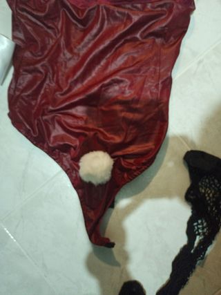 Body coniglietta sexy rosso e nero