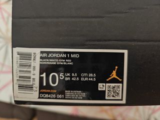 Air Jordan 1 Mid Negro/Rojo/Blanco Talla 44.5