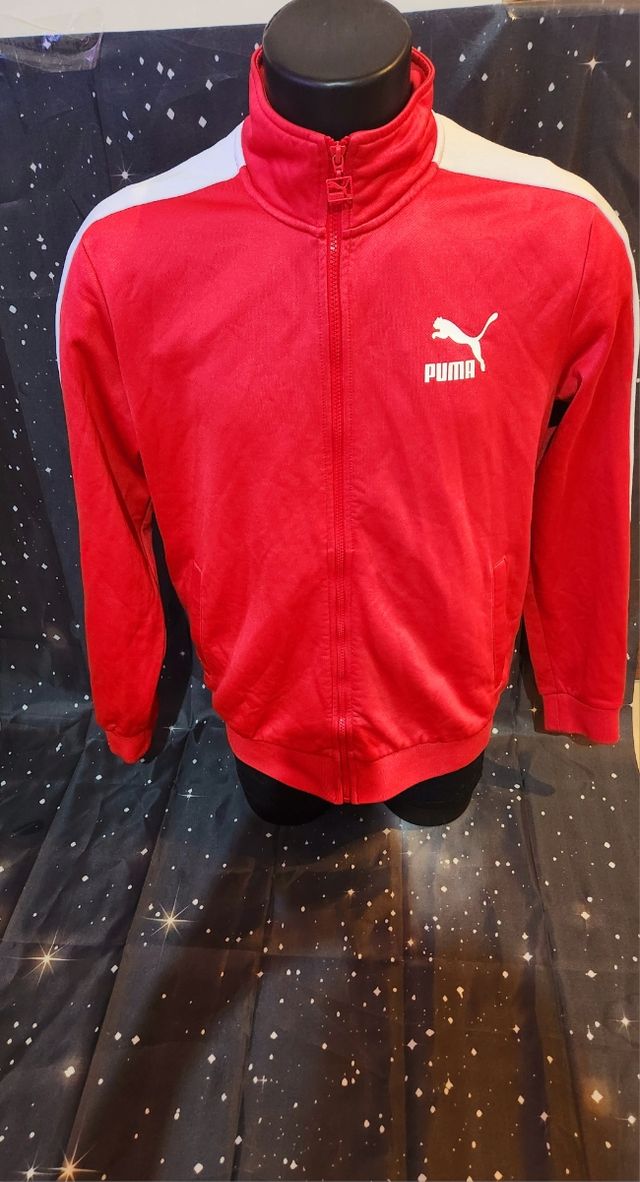 Felpa Puma Uomo Rossa Bianca Taglia L