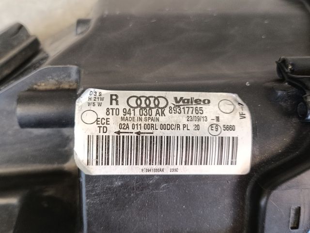 Faro Xenon Audi Derecho completo 8T0941030AK