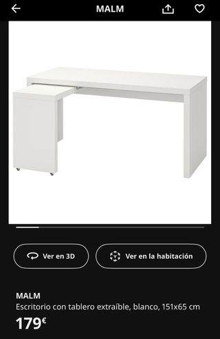 Escritorio Malm Blanco Extensible