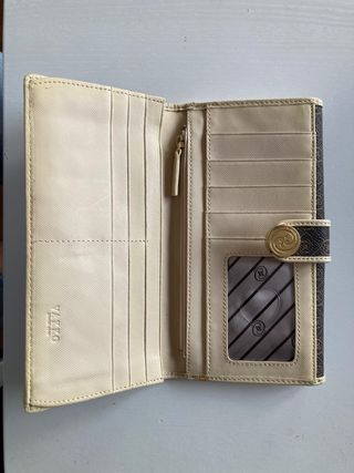 Cartera Billetera Marrón y Dorada