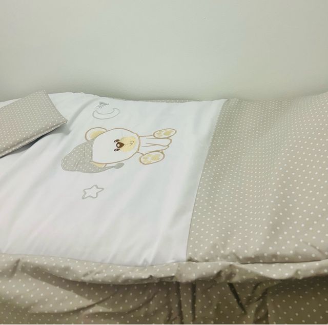 Colcha y chichonera cuna oso