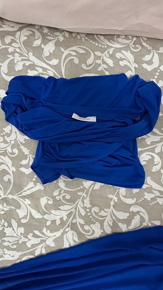 Conjunto top y falda azul Sorellas