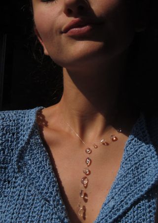 Collana pendente gocce d'acqua
