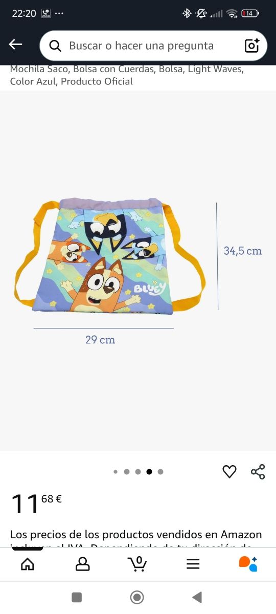Mochila infantil Bluey
