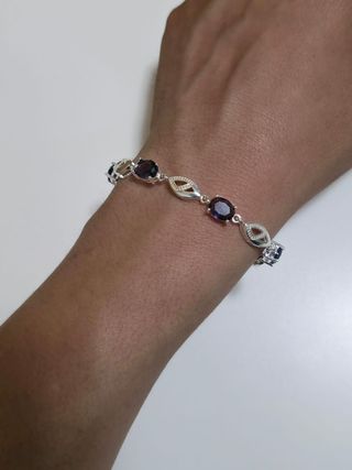 Pulsera de Plata de 18/20 cm - Ojo Turco Brillante
