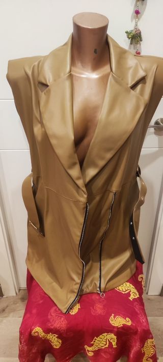 Vestido chaleco efecto piel