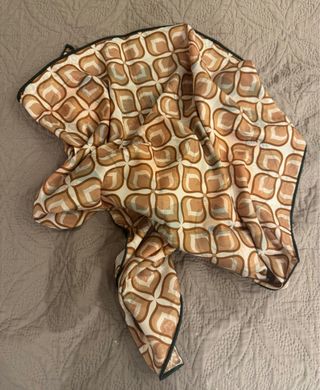 Foulard double face verde e arancione