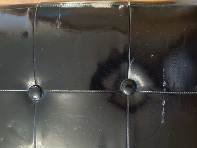 Puf Fisura Negro Piel Sintética