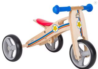 Bicicleta de madera sin pedales