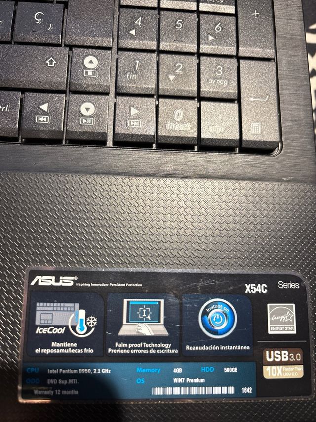 Portátil ASUS X54C Negro