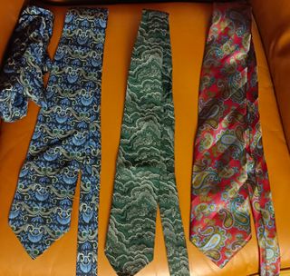Conjunto de 3 corbatas de seda natural