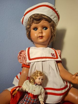 Bambola anni '50 composito h 56cm
