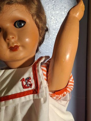 Bambola anni '50 composito h 56cm