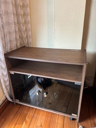 Mueble TV madera y cristal