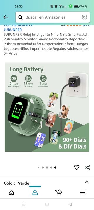 Smartwatch Dorado y Verde