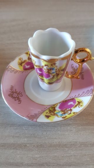 Set 4 Tazzine Porcellana con Piattini