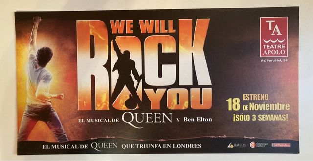 Póster Musical We Will Rock You Queen Teatre Apolo