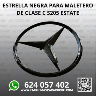 Estrella Mercedes negra maletero Clase C S205