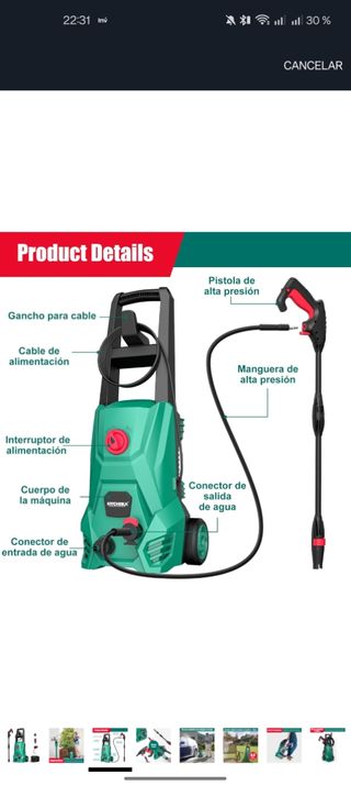 Hidrolimpiadora, 110 Bar Max. 410 l/h Caudal