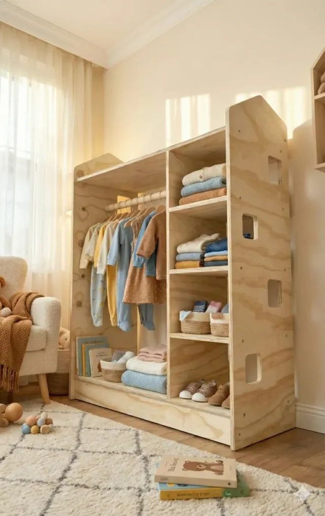 NUEVO Armario infantil ropero montessori madera