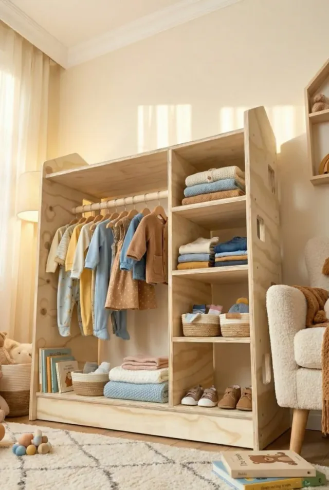 NUEVO Armario infantil ropero montessori madera