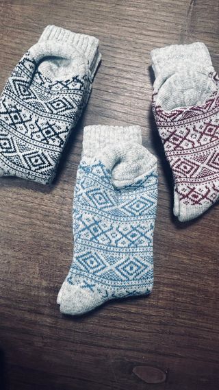 3 Pares de Meias de Lã com Padrão,tamanho 40-44