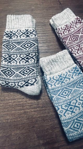 3 Pares de Meias de Lã com Padrão,tamanho 40-44