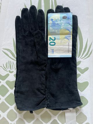 Guantes de ante negros