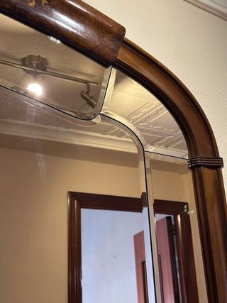 Espejo de entrada madera y cristal