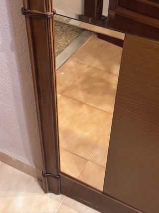 Espejo de entrada madera y cristal