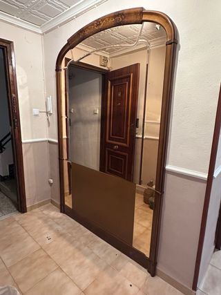 Espejo de entrada madera y cristal
