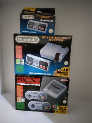 Nintendo Classic Mini+mando + Super Nintendo Class