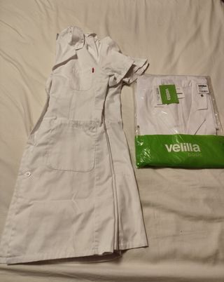 Bata Blanca Velilla Talla S NUEVA + Regalo 2 batas