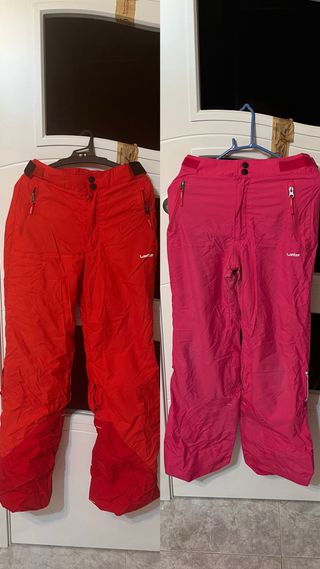 Pantalones de esquí Wedze rojos y rosas
