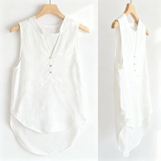 Blusa blanca sin mangas talla M