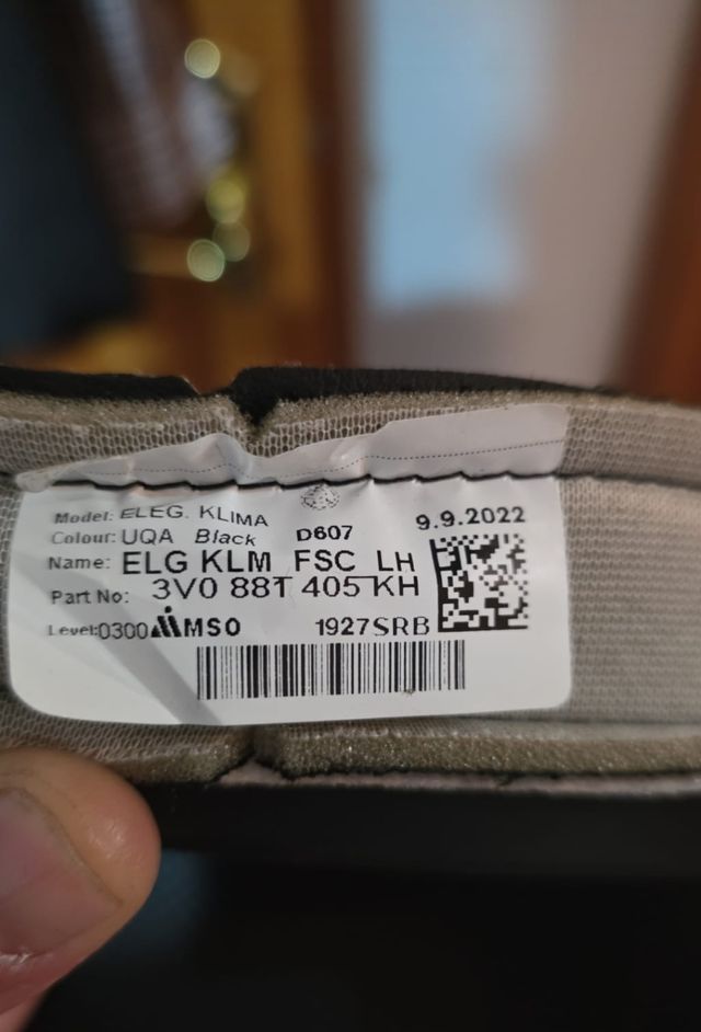 Tapizado Asiento Skoda Superb L&K 2020 Negro