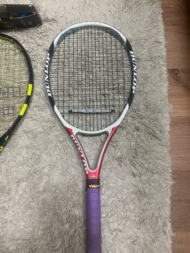 2 Raquetas Tenis Dunlop y Babolat + Macuto