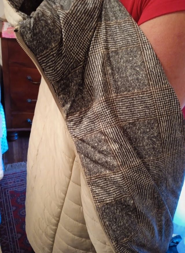 Parka reversible beige y gris