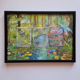 Cornice Pokemon Evoluzione Bulbasaur Arte 20x30