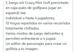 NUEVO. Juego Wii Crazy Mini Golf 