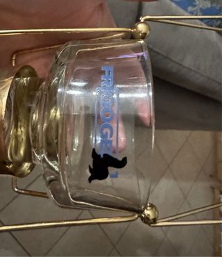 Portaghiaccio in vetro e metallo dorato