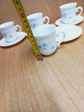 Juego de 4 tazas de café de porcelana