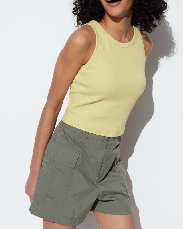 Shorts Cargo Uniqlo Talla M Verde Oliva