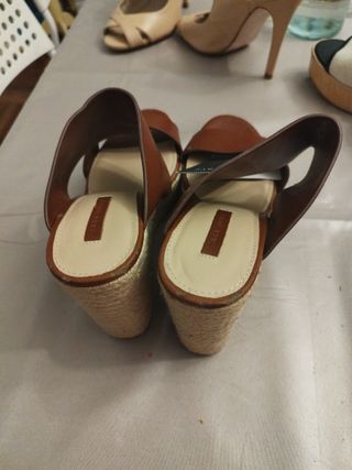 Sandalias Zara Mujer Talla 37 Marrón